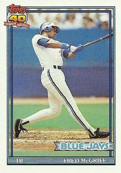 #140 Fred McGriff - Toronto Blue Jays - 1991 Topps Baseball