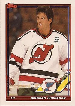 #140 Brendan Shanahan - St. Louis Blues - 1991-92 Topps Hockey