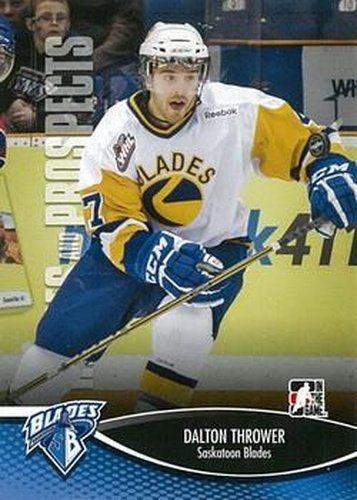 #140 Dalton Thrower - Saskatoon Blades - 2012-13 In The Game Heroes and Prospects Hockey