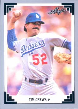 #141 Tim Crews - Los Angeles Dodgers - 1991 Leaf Baseball