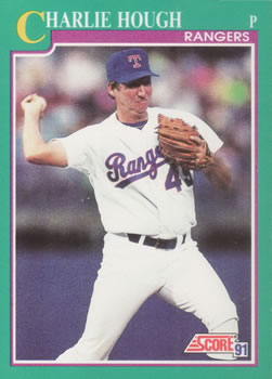 #141 Charlie Hough - Texas Rangers - 1991 Score Baseball