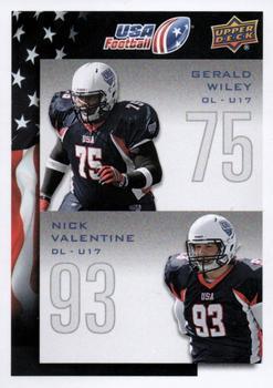 #141 Gerald Wiley / Nick Valentine - USA - 2014 Upper Deck USA Football
