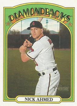 #141 Nick Ahmed - Arizona Diamondbacks - 2021 Topps Heritage Baseball