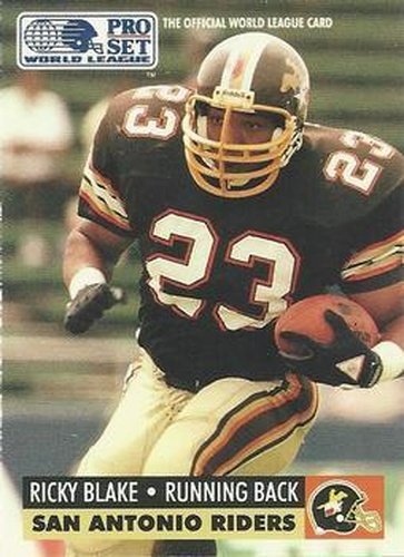 #141 Ricky Blake - San Antonio Riders - 1991 Pro Set WLAF Football
