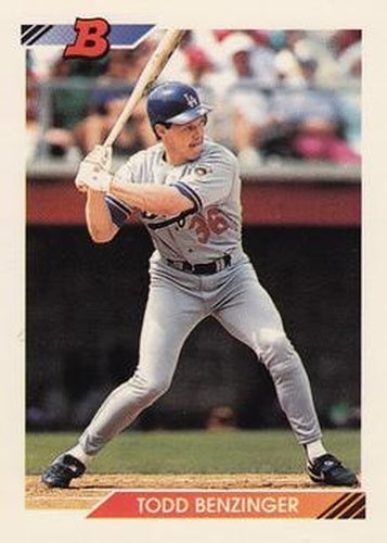 #141 Todd Benzinger - Los Angeles Dodgers - 1992 Bowman Baseball