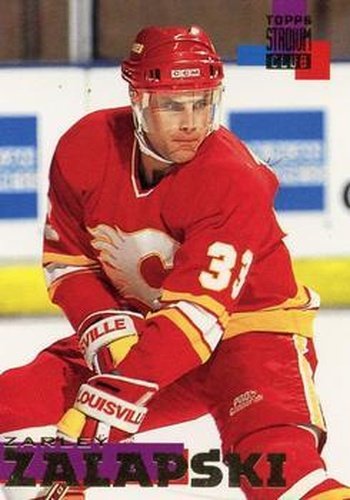 #141 Zarley Zalapski - Calgary Flames - 1994-95 Stadium Club Hockey