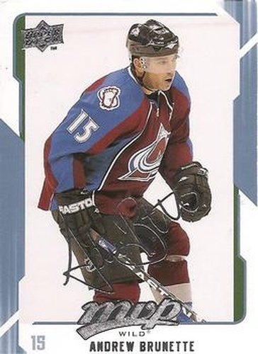 #141 Andrew Brunette - Minnesota Wild - 2008-09 Upper Deck MVP Hockey
