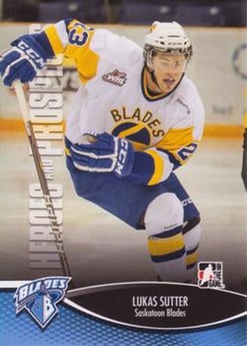 #141 Lukas Sutter - Saskatoon Blades - 2012-13 In The Game Heroes and Prospects Hockey