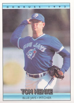 #141 Tom Henke - Toronto Blue Jays - 1992 Donruss Baseball