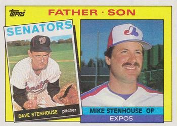 #141 Dave Stenhouse / Mike Stenhouse F&S - Washington Senators / Montreal Expos - 1985 Topps Baseball