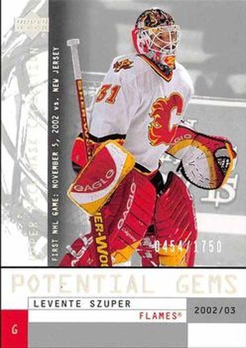 #141 Levente Szuper - Calgary Flames - 2002-03 Upper Deck Mask Collection Hockey