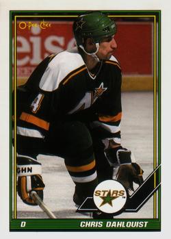 #142 Chris Dahlquist - Minnesota North Stars - 1991-92 O-Pee-Chee Hockey