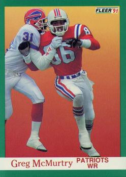 #142 Greg McMurtry - New England Patriots - 1991 Fleer Football