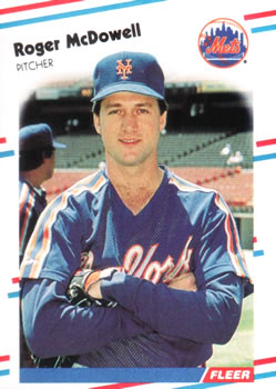 #142 Roger McDowell - New York Mets - 1988 Fleer Baseball