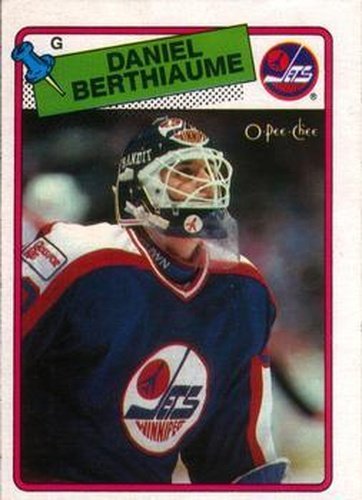 #142 Daniel Berthiaume - Winnipeg Jets - 1988-89 O-Pee-Chee Hockey