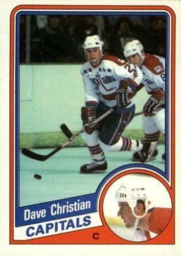 #142 Dave Christian - Washington Capitals - 1984-85 Topps Hockey