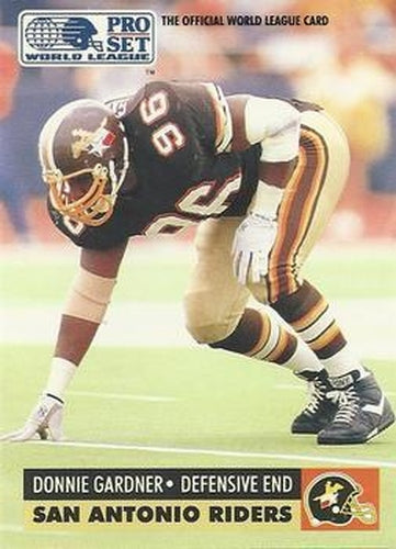 #142 Donnie Gardner - San Antonio Riders - 1991 Pro Set WLAF Football