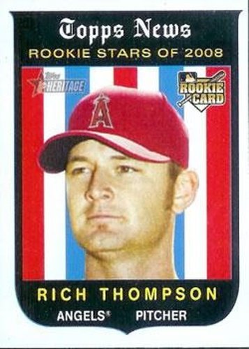 #142 Rich Thompson - Los Angeles Angels - 2008 Topps Heritage Baseball