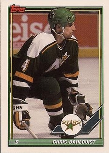 #142 Chris Dahlquist - Minnesota North Stars - 1991-92 Topps Hockey