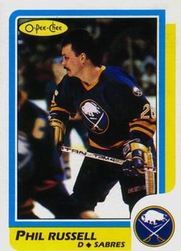 #142 Phil Russell - Buffalo Sabres - 1986-87 O-Pee-Chee Hockey