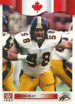 #142 Jason Riley - Hamilton Tiger-Cats - 1992 All World CFL Football