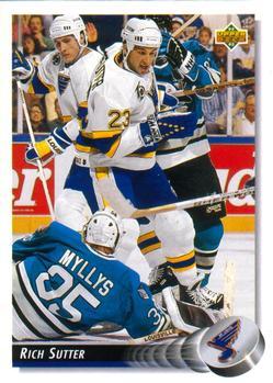 #143 Rich Sutter - St. Louis Blues - 1992-93 Upper Deck Hockey