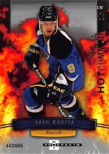 #143 Paul Kariya - St. Louis Blues - 2007-08 Fleer Hot Prospects Hockey