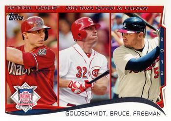 #143 NL 2013 RBI Leaders Paul Goldschmidt / Jay Bruce / Freddie Freeman - Arizona Diamondbacks / Cincinnati Reds / Atlanta Braves - 2014 Topps Baseball