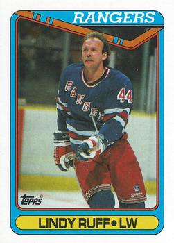 #143 Lindy Ruff - New York Rangers - 1990-91 Topps Hockey