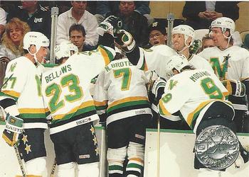#143 Brian Bellows / Neal Broten / Mike Modano / Don Barber - Minnesota North Stars - 1991-92 Pro Set Platinum Hockey