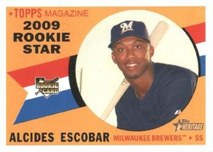 #143 Alcides Escobar - Milwaukee Brewers - 2009 Topps Heritage Baseball