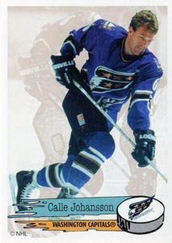 #143 Calle Johansson - Washington Capitals - 1995-96 Panini Hockey Stickers