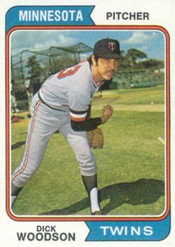 #143 Dick Woodson - Minnesota Twins - 1974 Topps Baseball