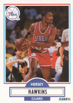 #143 Hersey Hawkins - Philadelphia 76ers - 1990-91 Fleer Basketball