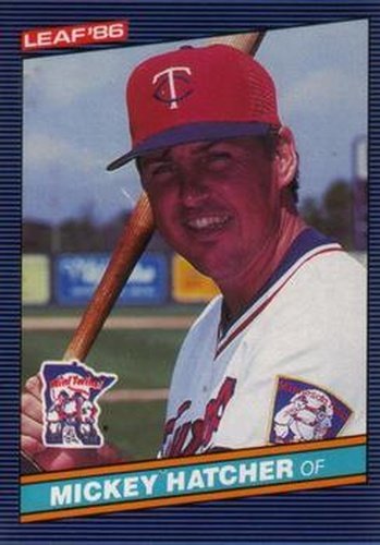 #143 Mickey Hatcher - Minnesota Twins - 1986 Leaf Baseball
