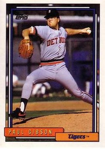 #143 Paul Gibson - Detroit Tigers - 1992 Topps Baseball
