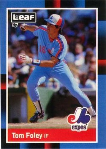 #143 Tom Foley - Montreal Expos - 1988 Leaf Baseball