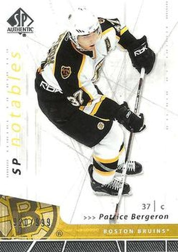 #143 Patrice Bergeron - Boston Bruins - 2006-07 SP Authentic Hockey