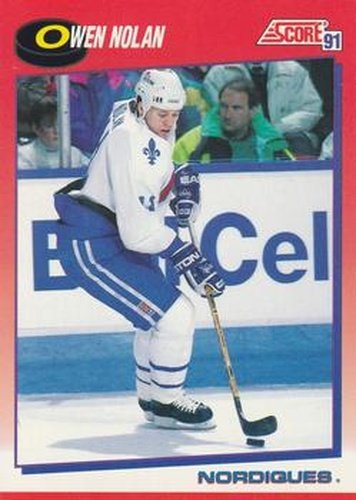 #143 Owen Nolan - Quebec Nordiques - 1991-92 Score Canadian Bilingual Hockey