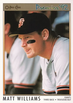#144 Matt Williams - San Francisco Giants - 1992 O-Pee-Chee Premier Baseball