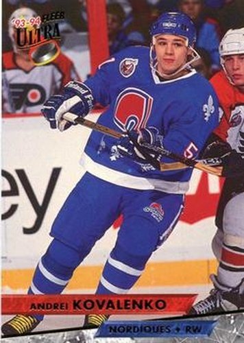 #144 Andrei Kovalenko - Quebec Nordiques - 1993-94 Ultra Hockey