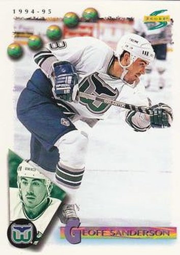 #144 Geoff Sanderson - Hartford Whalers - 1994-95 Score Hockey