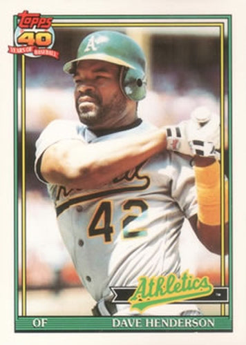 #144 Dave Henderson - Oakland Athletics - 1991 Topps Baseball