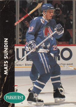 #144 Mats Sundin - Quebec Nordiques - 1991-92 Parkhurst Hockey