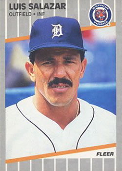 #144 Luis Salazar - Detroit Tigers - 1989 Fleer Baseball