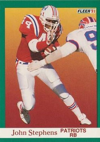 #144 John Stephens - New England Patriots - 1991 Fleer Football