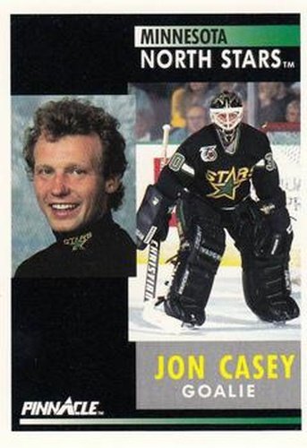 #144 Jon Casey - Minnesota North Stars - 1991-92 Pinnacle Hockey