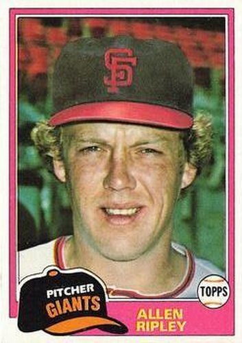 #144 Allen Ripley - San Francisco Giants - 1981 Topps Baseball