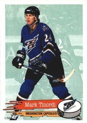 #144 Mark Tinordi - Washington Capitals - 1995-96 Panini Hockey Stickers