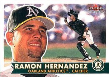 #144 Ramon Hernandez - Oakland Athletics - 2001 Fleer Tradition Baseball